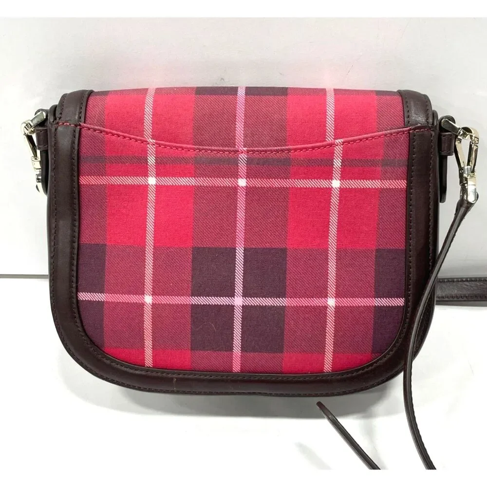 Kate Spade New York Blake-Black, Red, Pink Plaid Crossbody Bag